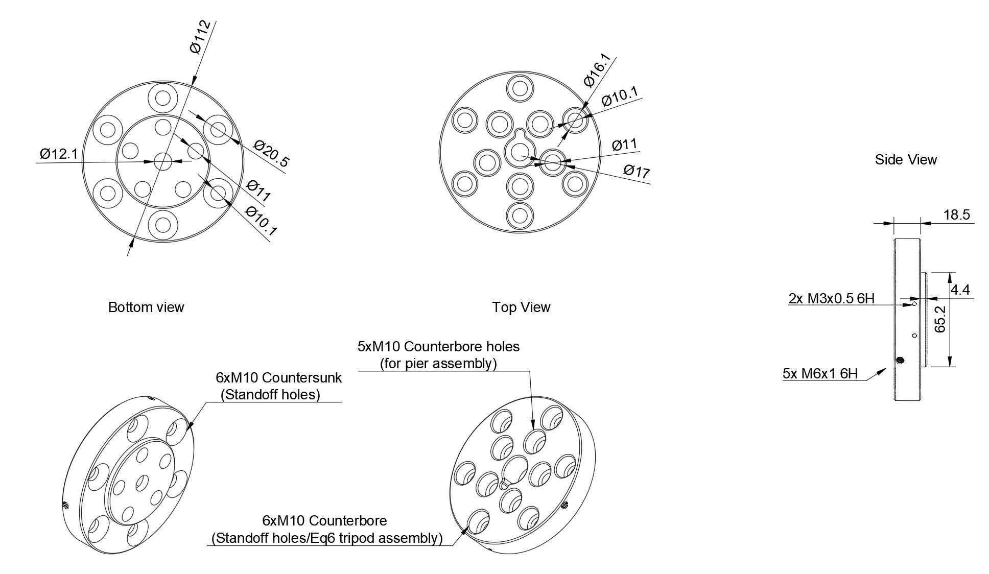 Pegasus Astro EQ6 / Universal Tripod Adapter