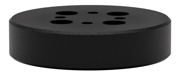 Pegasus Astro Saddle Powerbox puck adapter for iOptron CEM26 and GEM28 equatorial mounts, for on-mount power and USB distribution