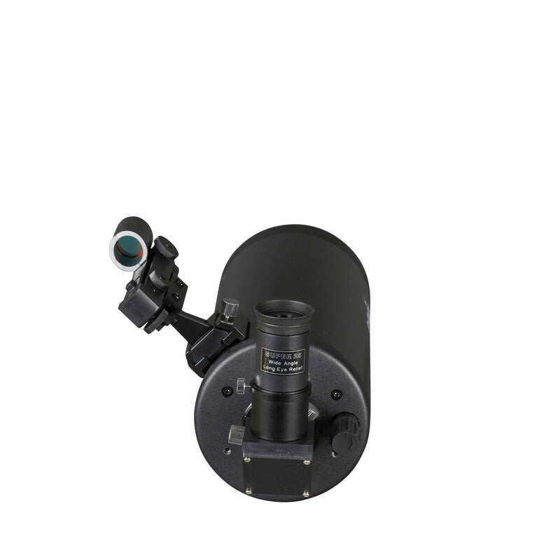 Sky-Watcher Skymax 102 Maksutov-Cassegrain OTA rear view showing the 1.25-inch visual back and focus knob