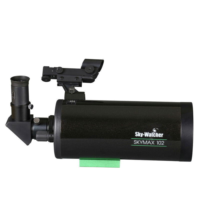 Sky-Watcher Skymax 102 Maksutov-Cassegrain OTA, right profile view, compact 1300mm telescope for high-power visual observing