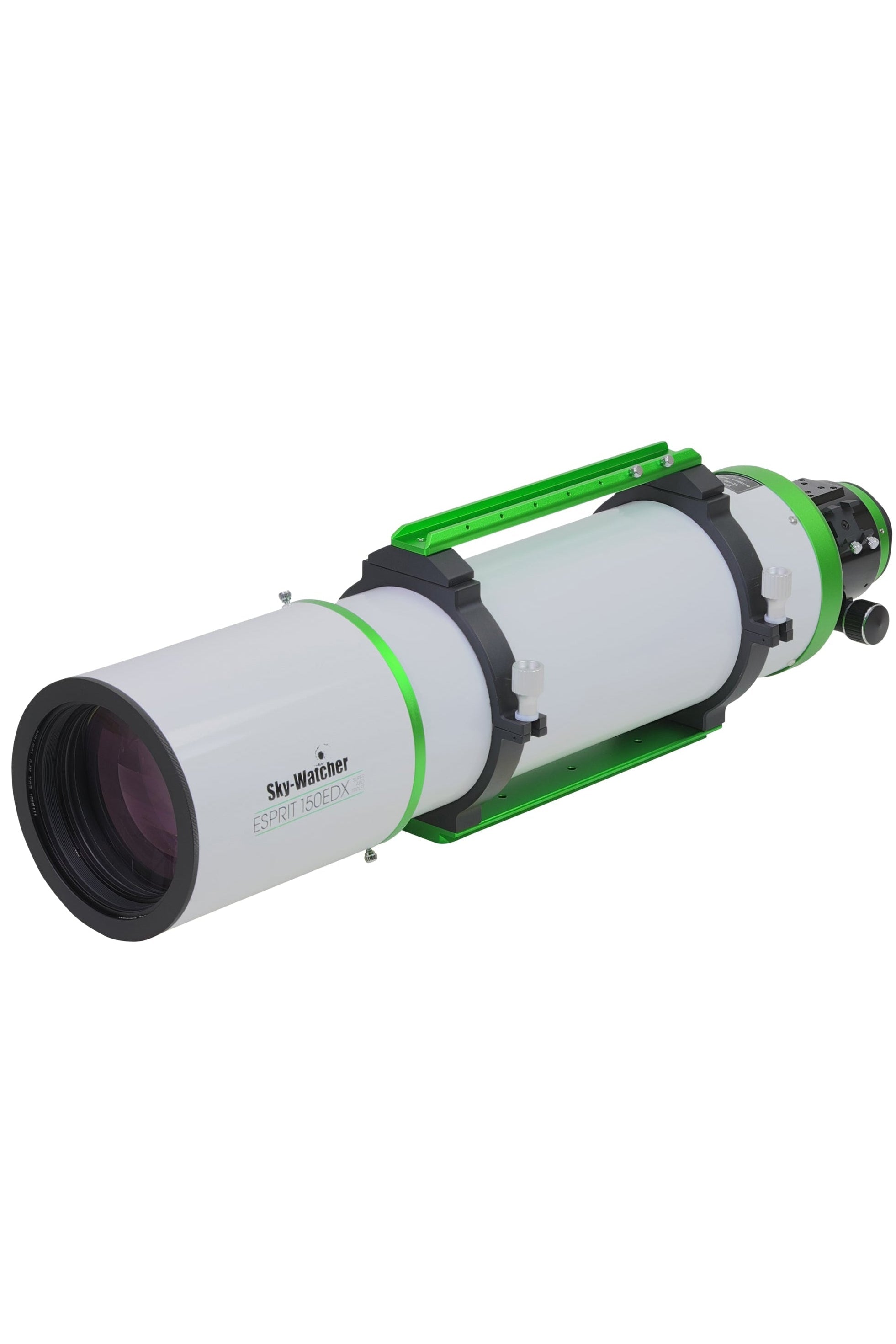Sky-Watcher Esprit 150EDX super apochromatic air-spaced triplet refractor optical tube assembly for long-focal-length deep-sky astrophotography, left front view