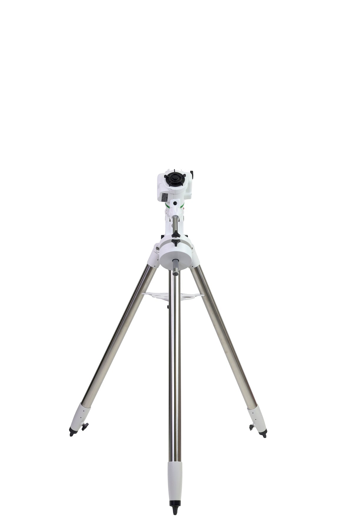 Sky-Watcher EQ-AL55i Pro equatorial GoTo mount front view with illuminated polar scope and latitude adjustment