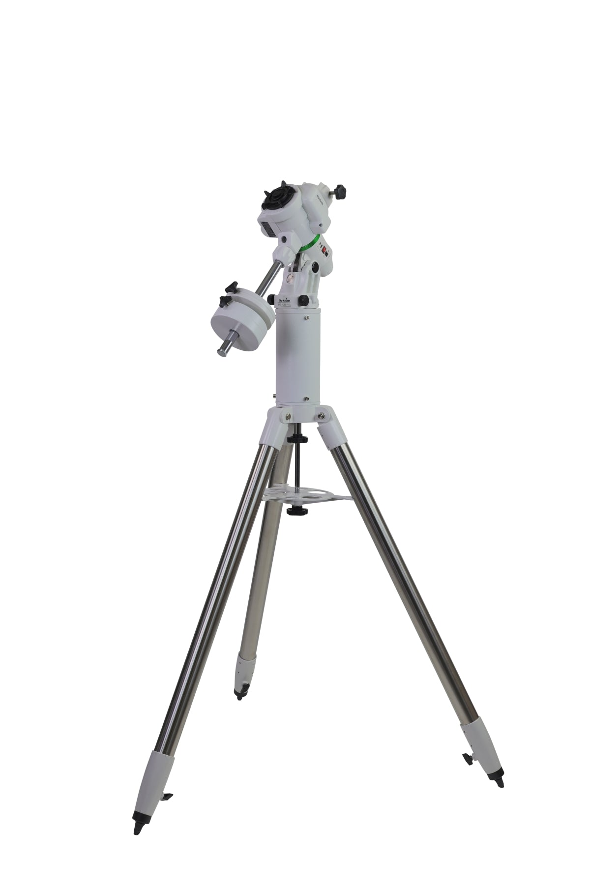 Sky-Watcher EQ-AL55i Pro equatorial GoTo mount fitted with the optional pier extension on its steel tripod