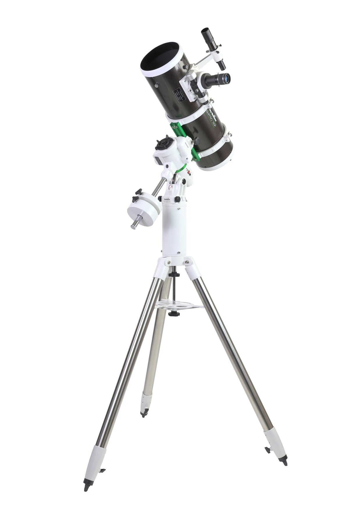 Sky-Watcher EQ-AL55i Pro equatorial mount with optical tube and optional pier extension fitted for low-latitude tube clearance