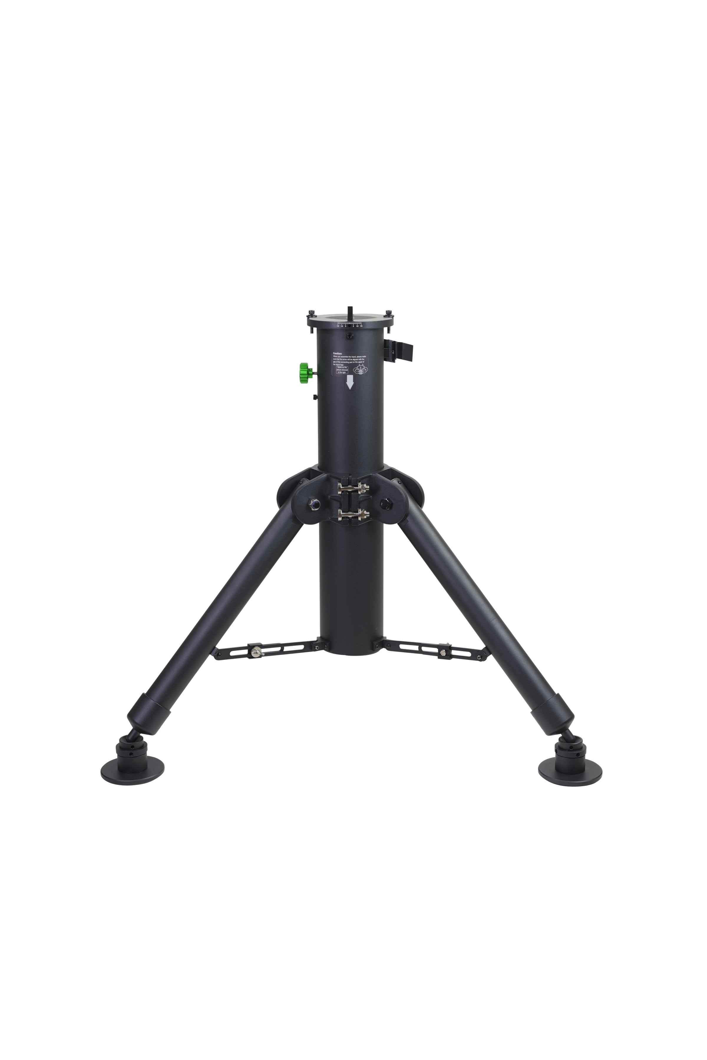 Sky-Watcher EQ8-R pier tripod for observatory-class equatorial mount heads, front view showing pier top and leveling pads
