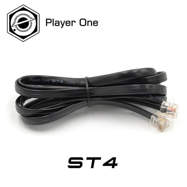 Player One ST4 autoguider cable 2M with 6-pin connectors for pulse-guiding an equatorial mount
