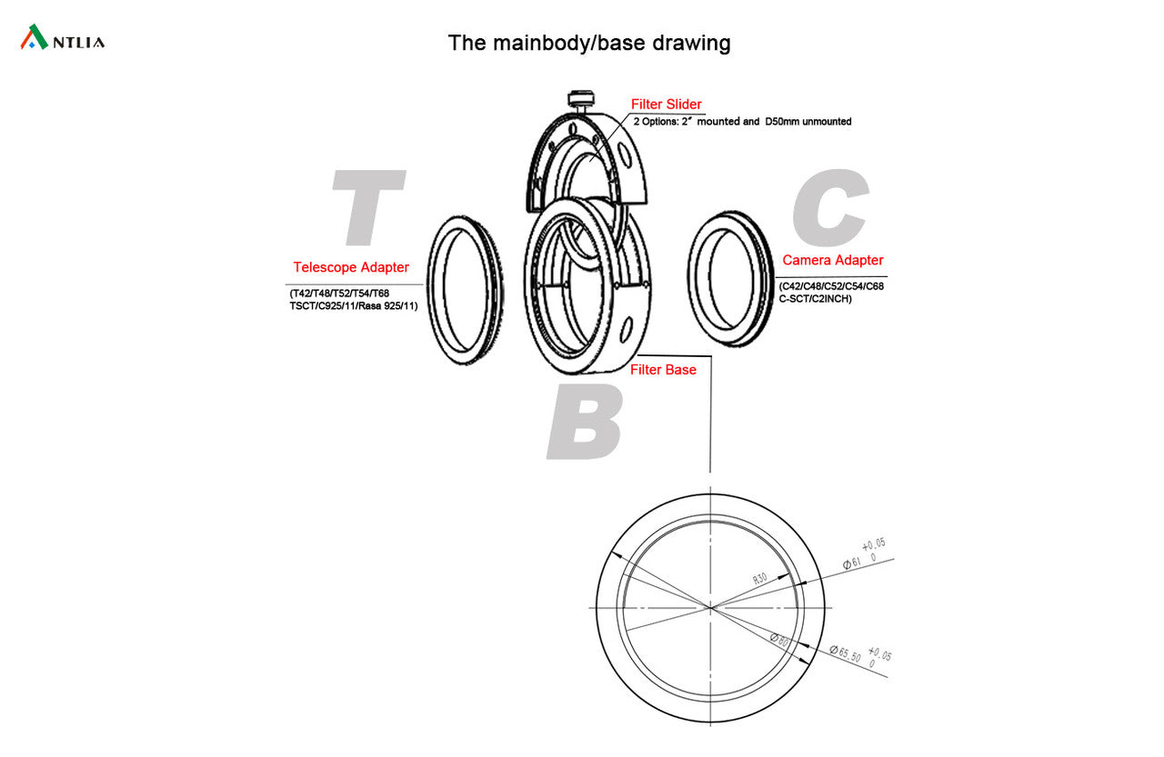 ANTLIA M42 x 0.75 TELESCOPE ADAPTER