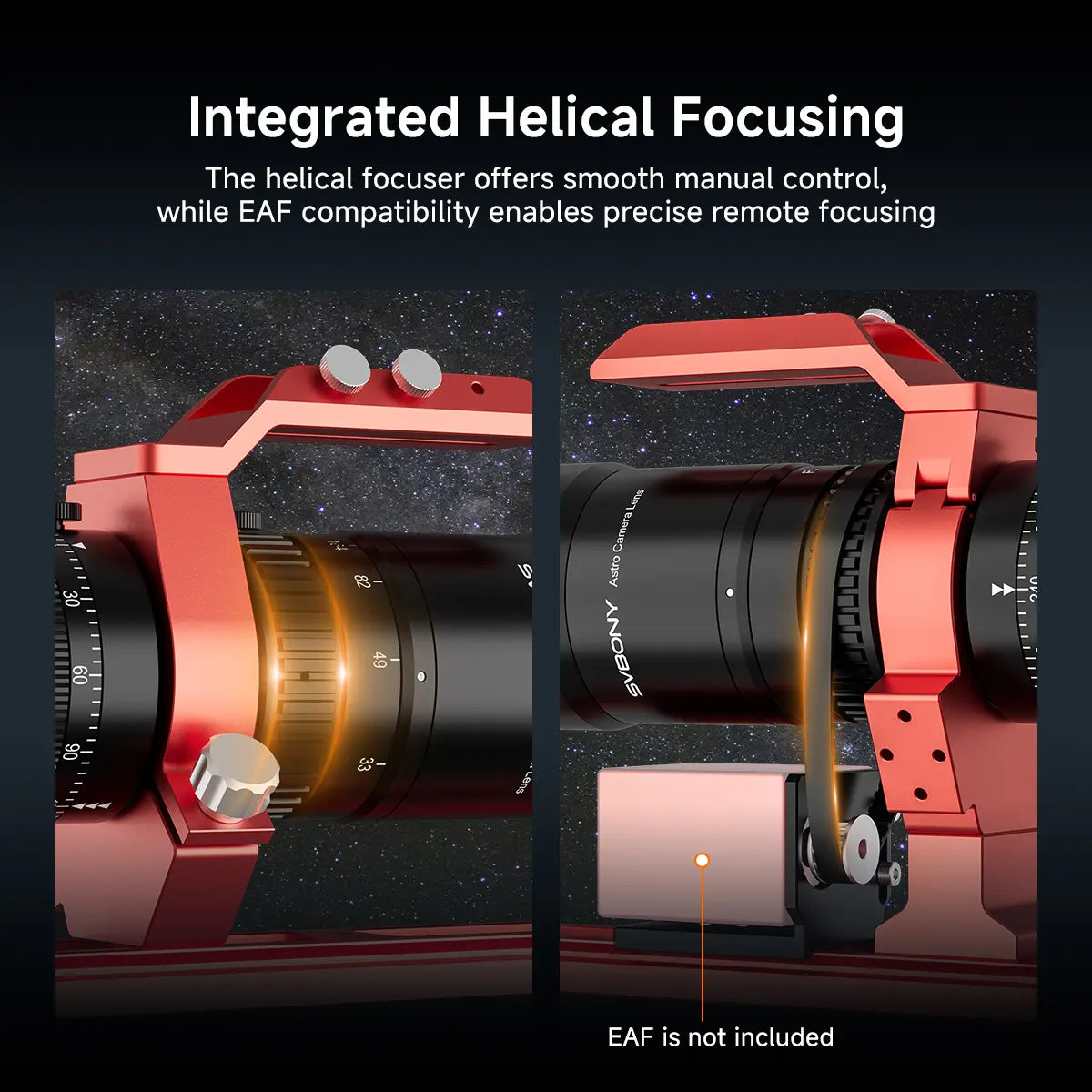 SVBONY SV545 45mm f/4.5 Petzval APO astrograph lens for wide-field deep-sky astrophotography