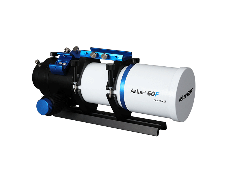 Askar 60F Flat-Field quadruplet astrograph - main product view showing ultra-compact blue and white OTA