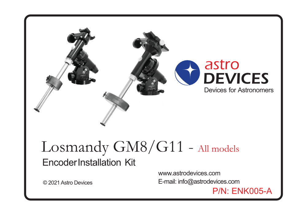 Astro Devices Losmandy GM8 and GM11 encoder kit box label