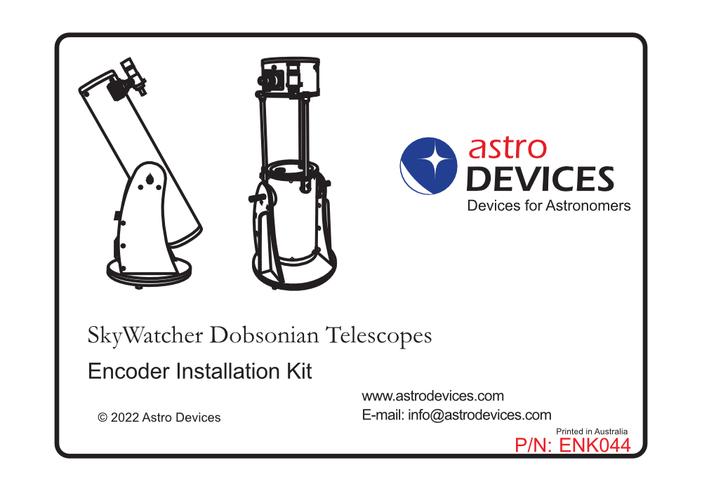 Astro Devices SkyWatcher Dobsonian encoder kit box label
