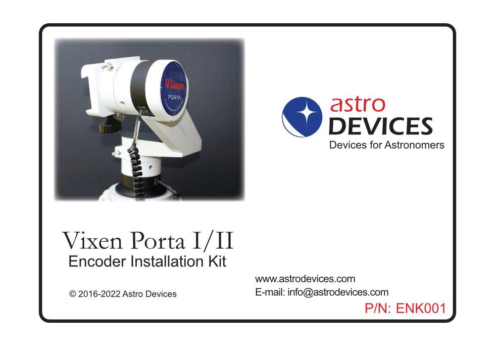 Astro Devices Vixen Porta I and II encoder kit box label