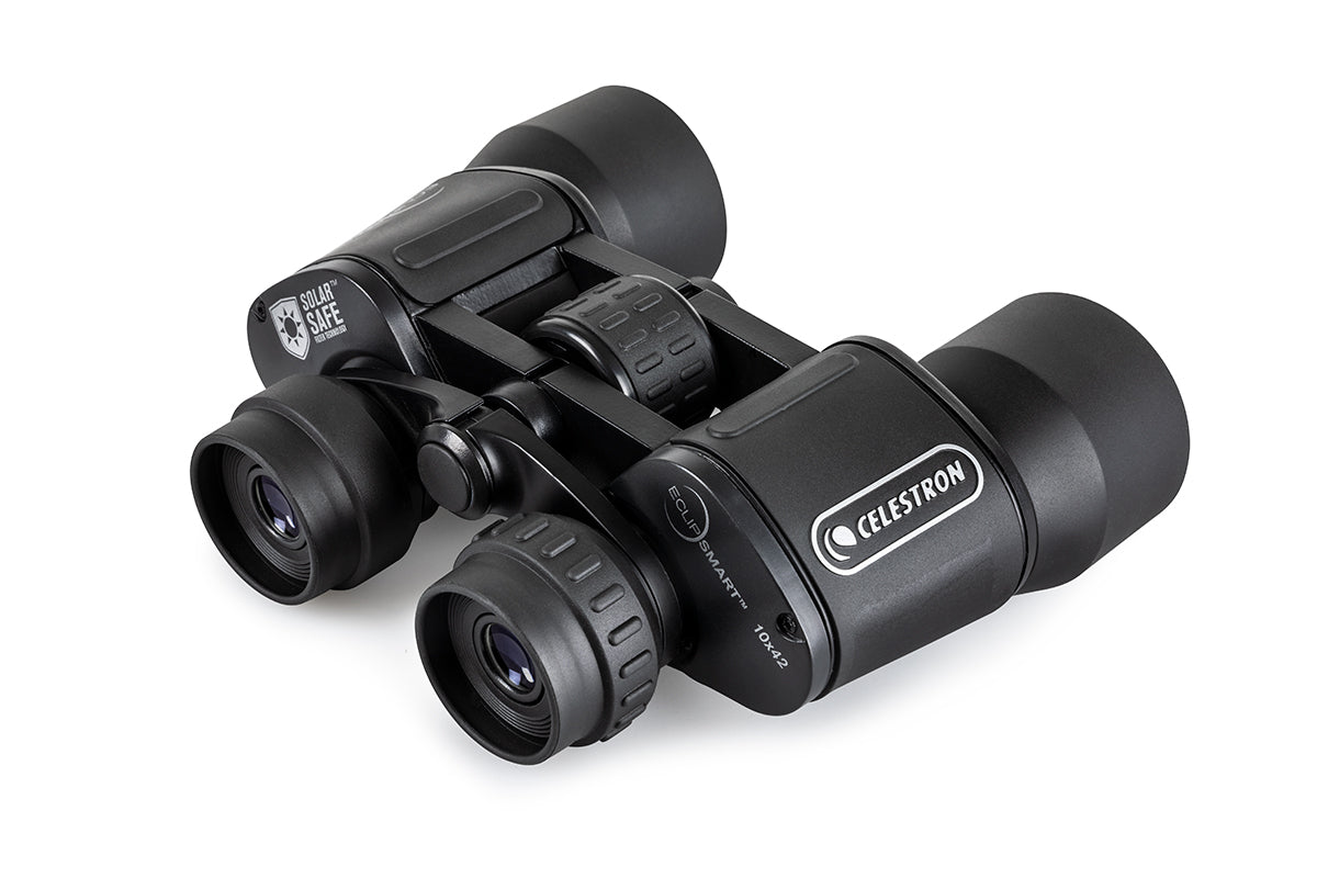 Celestron EclipSmart 10x42 binoculars detail view for eclipse viewing