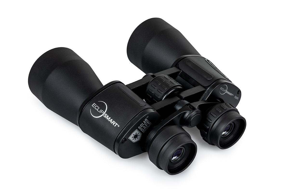 Celestron EclipSmart 12x50 binoculars detail view for eclipse viewing