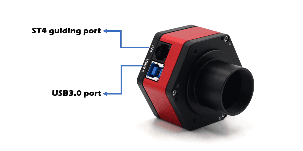 Player One Mars-C II USB3.0 and ST4 data port diagram for planetary camera
