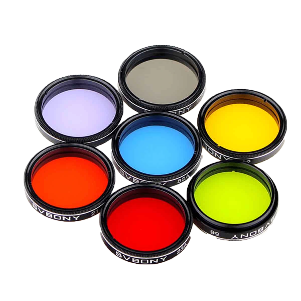 SVBONY SV155 1.25 inch 7-piece colour, moon and CPL filter set for planetary and lunar observing