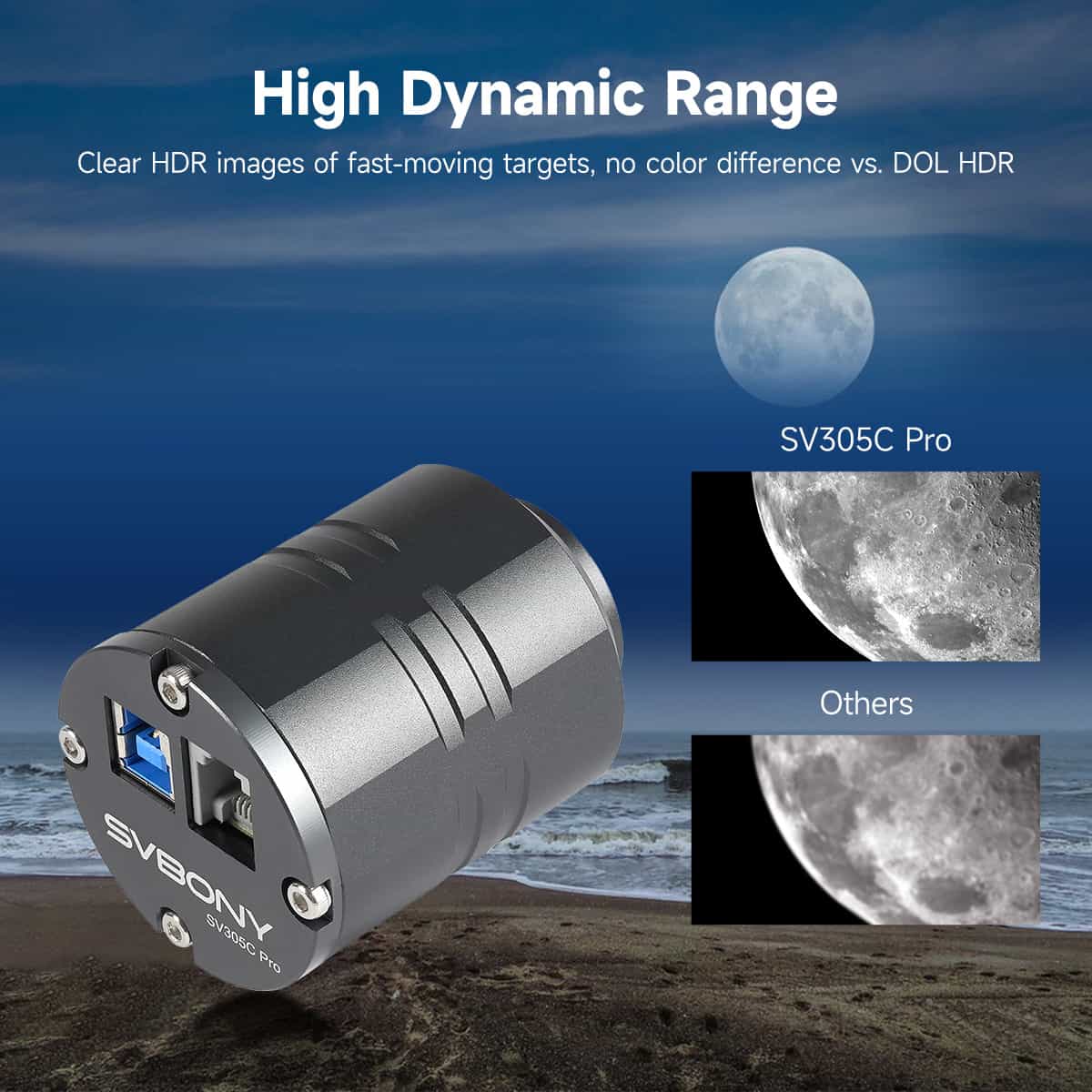 SVBONY SV305C Pro colour guide camera with Sony IMX662 sensor for autoguiding and planetary imaging