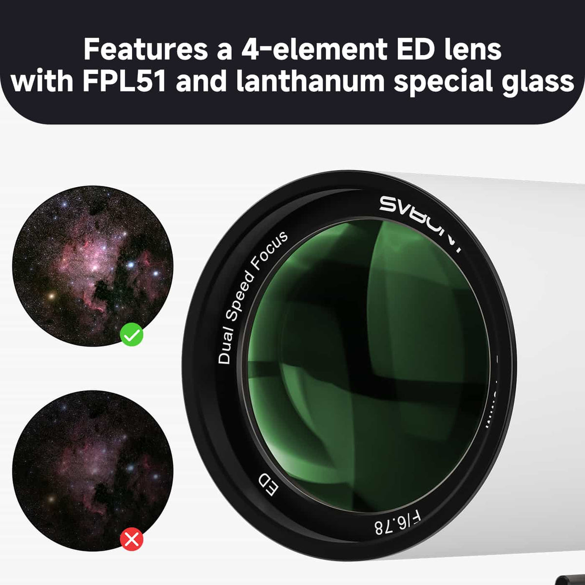 SVBONY SV503 70ED flat-field ED refractor OTA for wide-field astrophotography