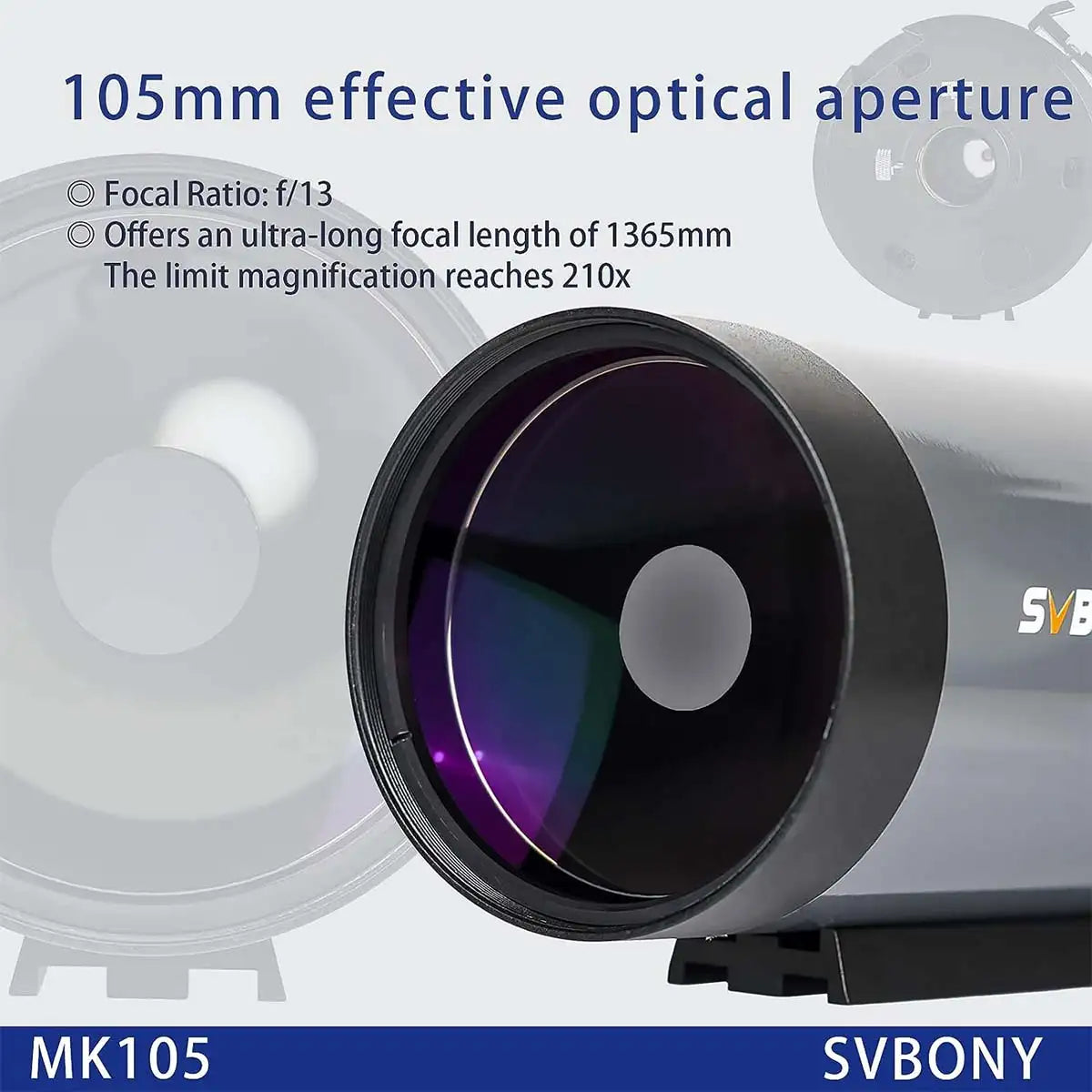 SVBONY MK105 105mm Maksutov-Cassegrain telescope OTA for lunar and planetary observing