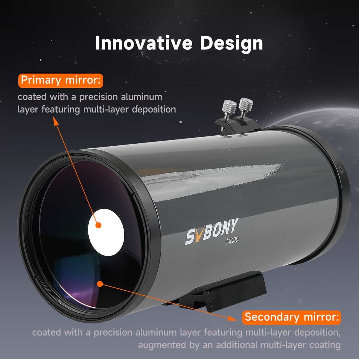 SVBONY MK90 90mm Maksutov-Cassegrain telescope OTA for nature observation