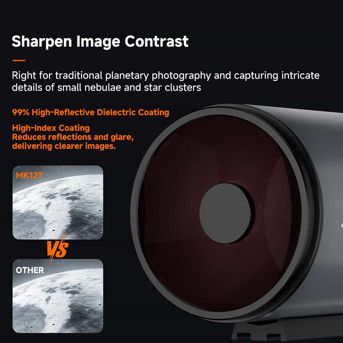 SVBONY MK127 127mm f/11.8 Maksutov-Cassegrain telescope OTA for lunar, planetary and small deep-sky observing and imaging