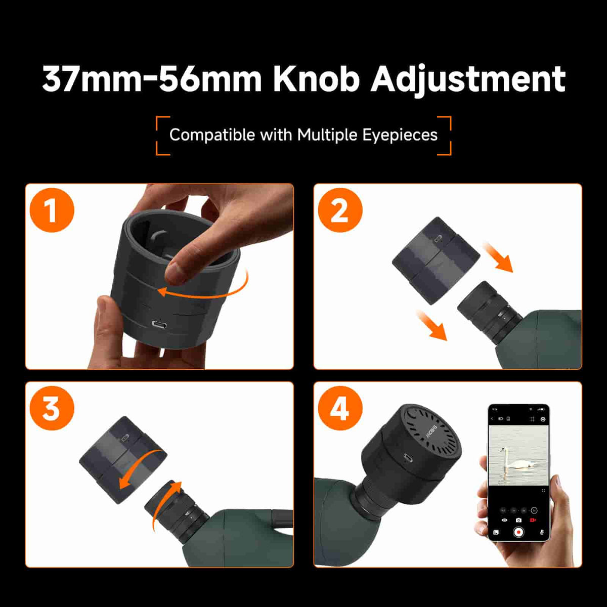 SVBONY SC002 WiFi electronic eyepiece camera for digiscoping and spotting scope photography