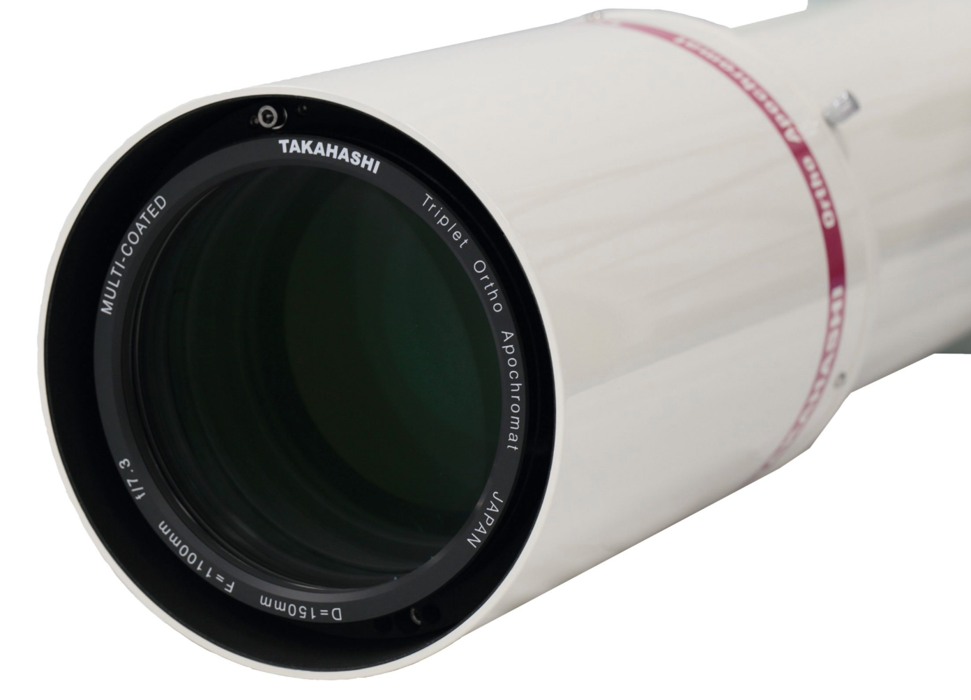 Takahashi TOA-150B 150mm f/7.3 triplet apochromatic refractor optical tube assembly, full side profile
