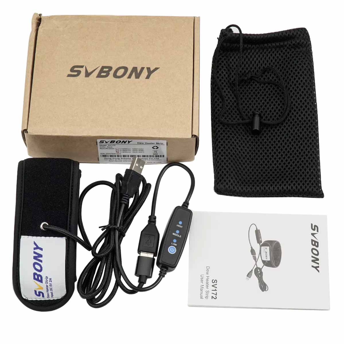 SVBONY SV172 USB dew heater strip for telescope and camera lens dew prevention