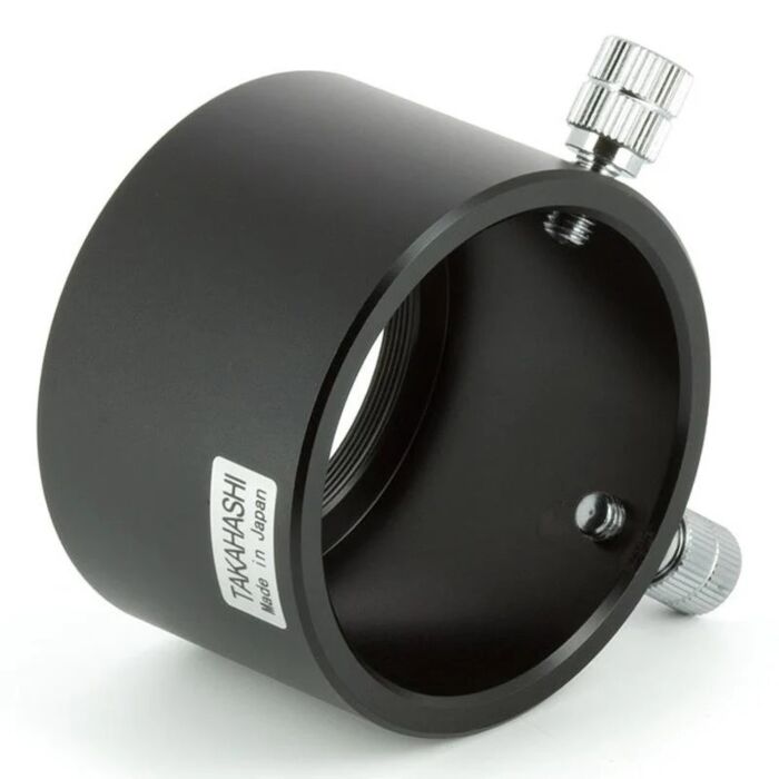 Takahashi Extender-Q 2 inch adapter showing dual thumbscrew retention for 2 inch eyepieces