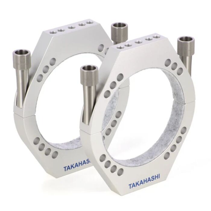 Takahashi 80WB 80mm tube ring set for mounting Takahashi optical tubes to an equatorial mount for visual observing and astrophotography