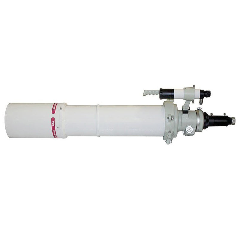 Takahashi TOA-150B 150mm f/7.3 triplet apochromatic refractor optical tube assembly with retractable dew shield and 4-inch dual-speed rack-and-pinion focuser