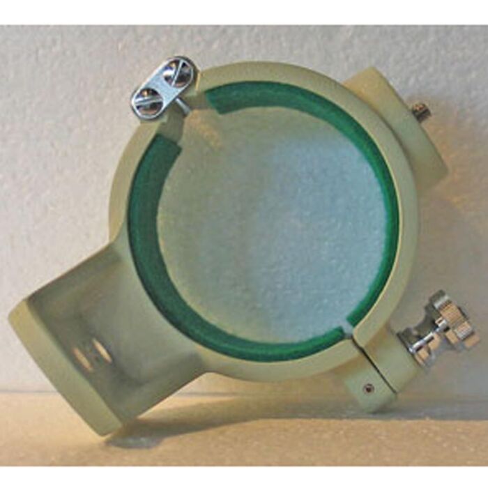 Takahashi tube holder for the FS-60CB and FS-60Q refractors for mounting to a Takahashi equatorial mount or guide scope plate