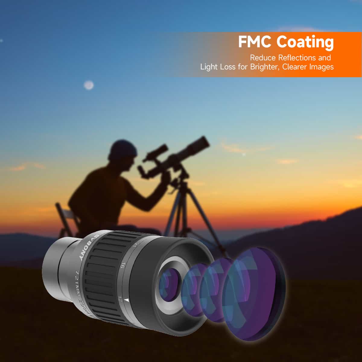 SVBONY SV135 7-21mm zoom eyepiece with rubber eye guard