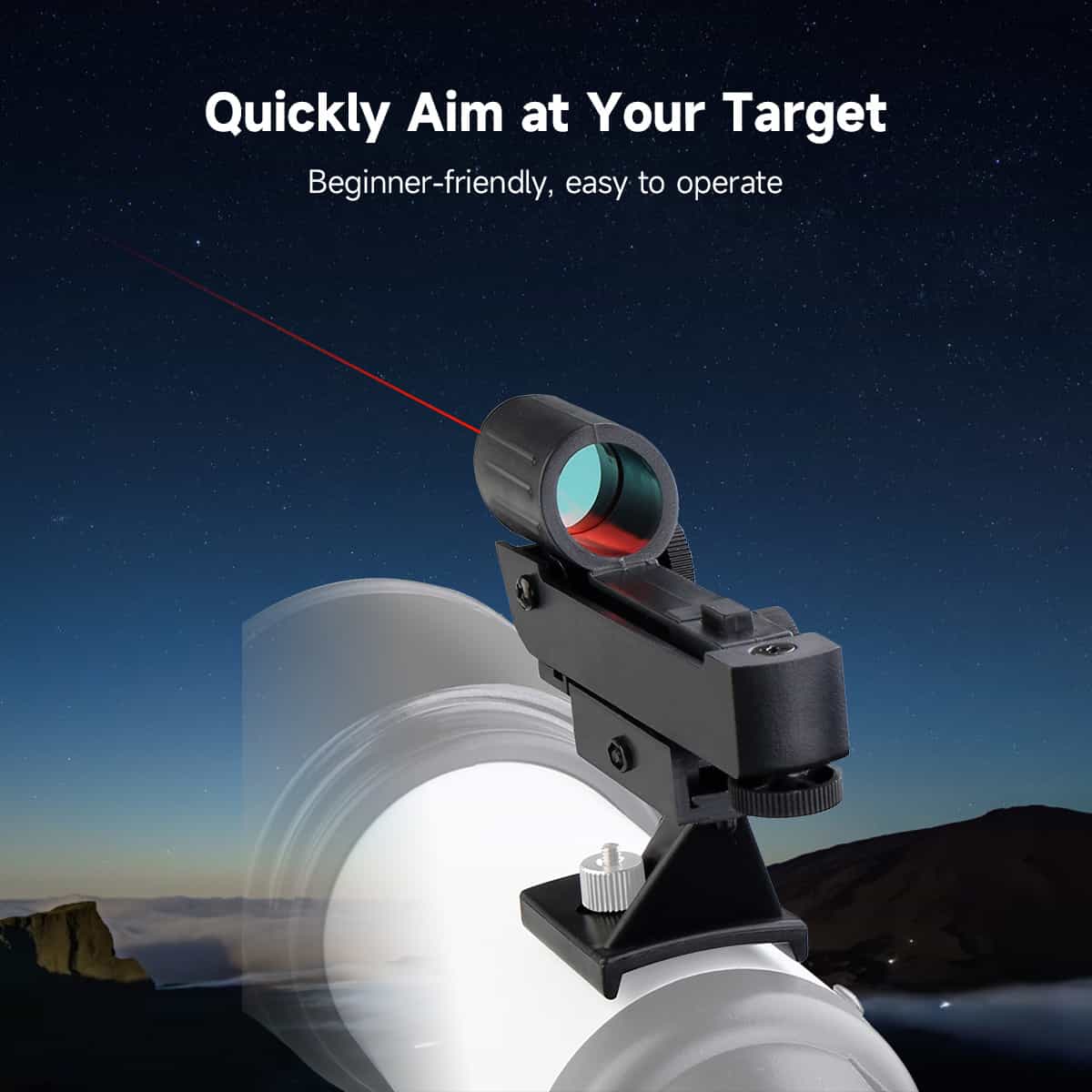 SVBONY SV179 red dot finder with two-hole fixing base for telescope target acquisition