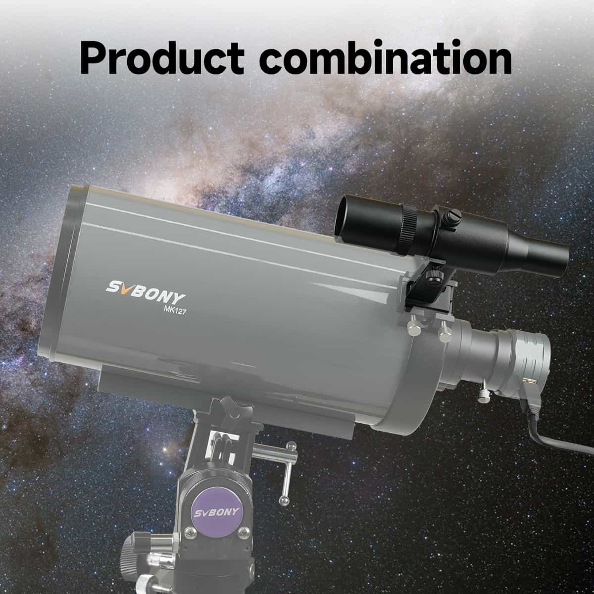 SVBONY SV182 6x30 straight-through correct-image finder scope with bracket for telescope alignment and star hopping