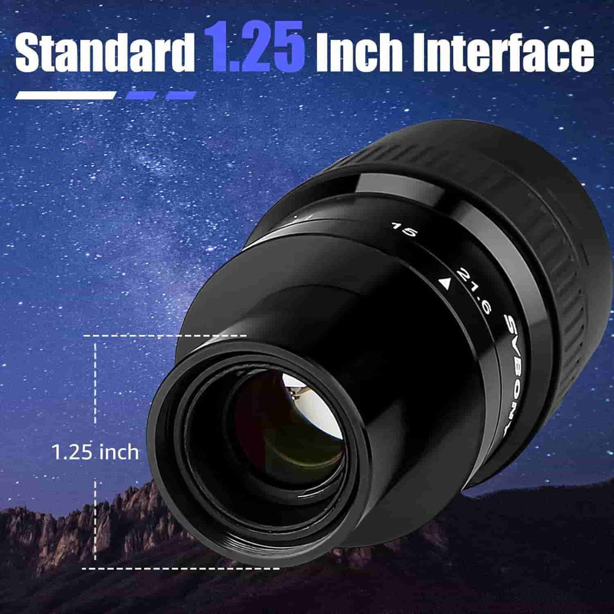 SVBONY SV191 7.2-21.6mm 1.25 inch zoom eyepiece for lunar and planetary observing