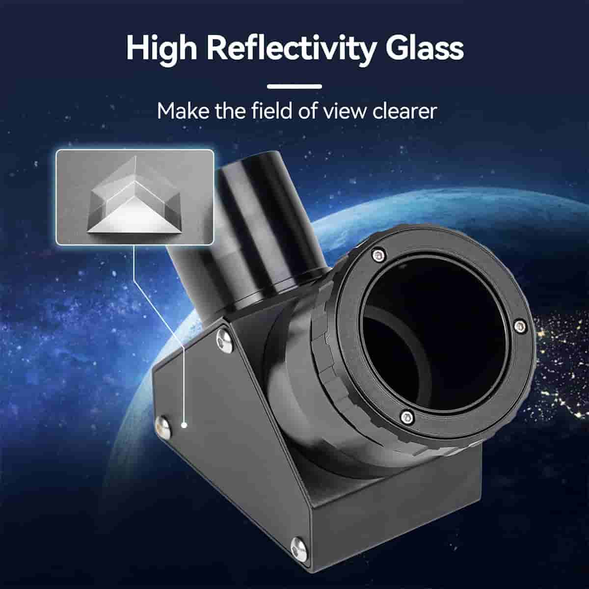 SVBONY SV223 1.25″ 90 degree Clicklock dielectric mirror star diagonal for visual observing
