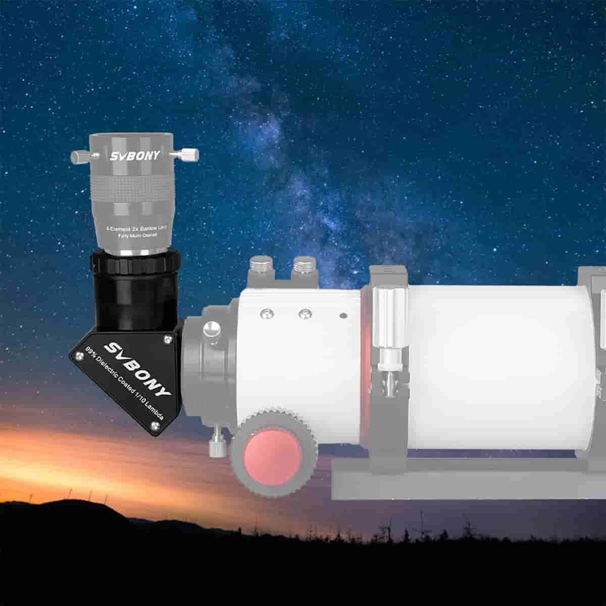 SVBONY SV223 1.25″ 90 degree Clicklock dielectric mirror star diagonal for visual observing