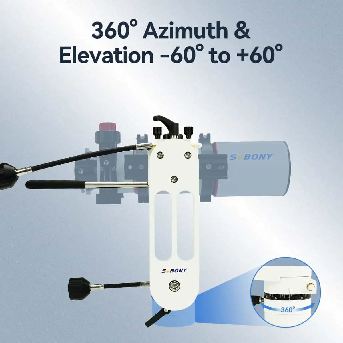 SVBONY SV225 alt-azimuth mount slow-motion controls