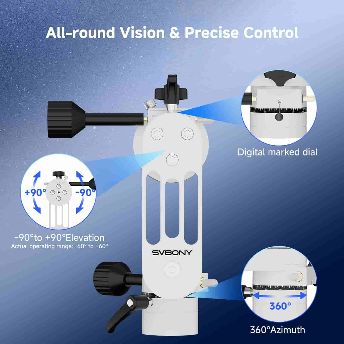 SVBONY SV225 MINI alt-azimuth mount head for portable visual observing