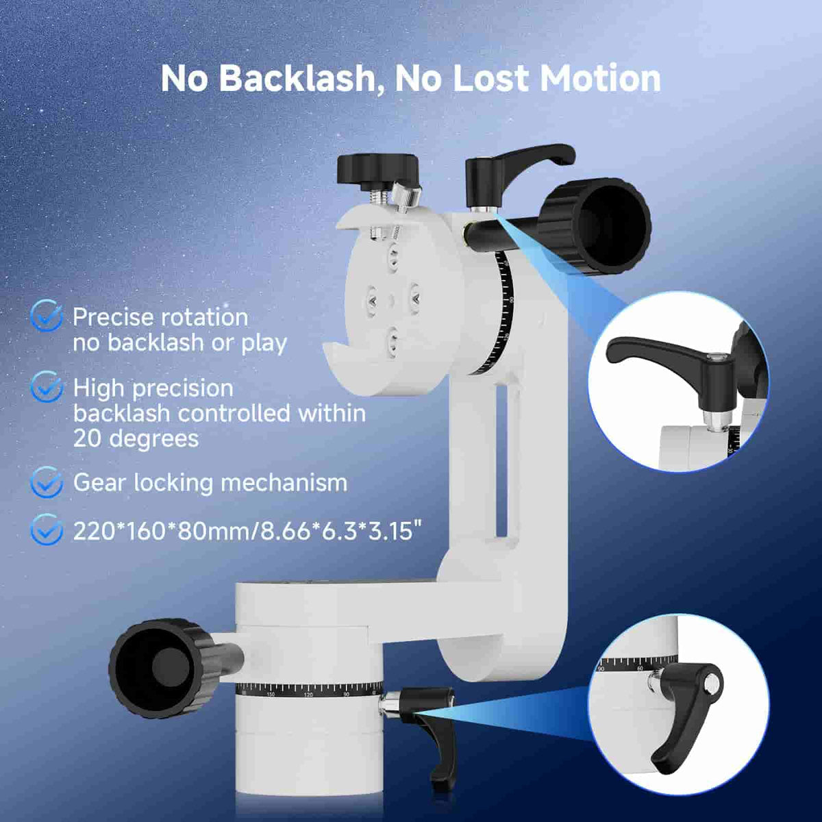 SVBONY SV225 MINI alt-azimuth mount head for portable visual observing