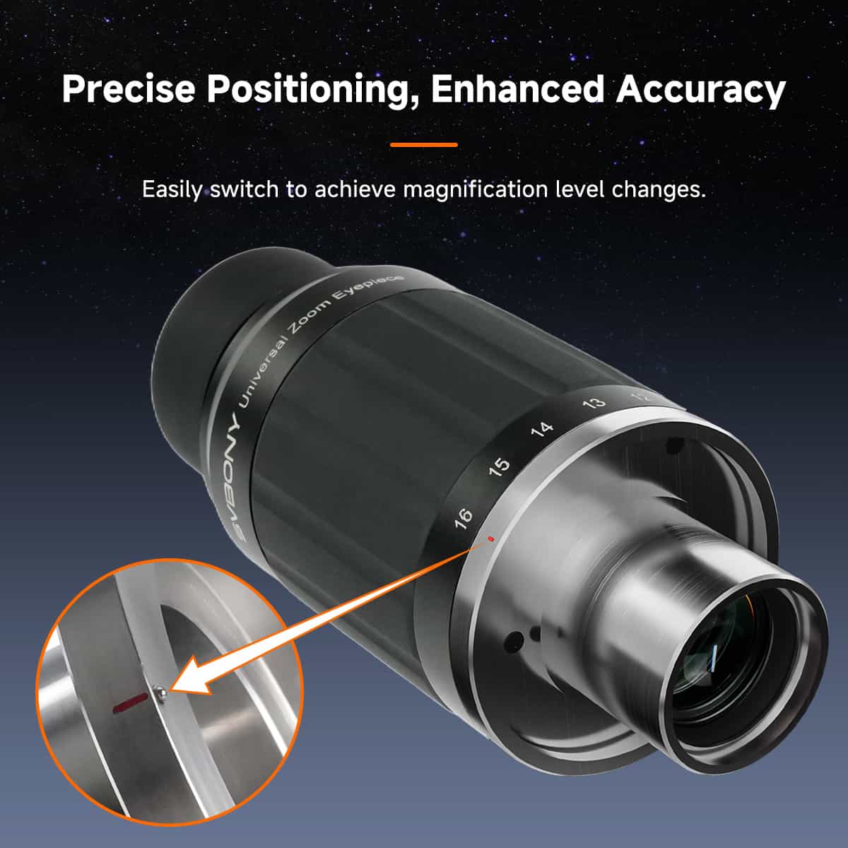 SVBONY SV245 8-16mm zoom eyepiece 1.25 and 2 inch for planetary and lunar observing