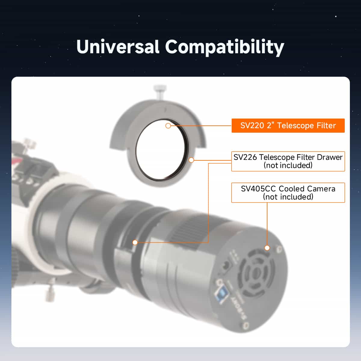 SVBONY SV220 2 inch 3nm filter dimensions