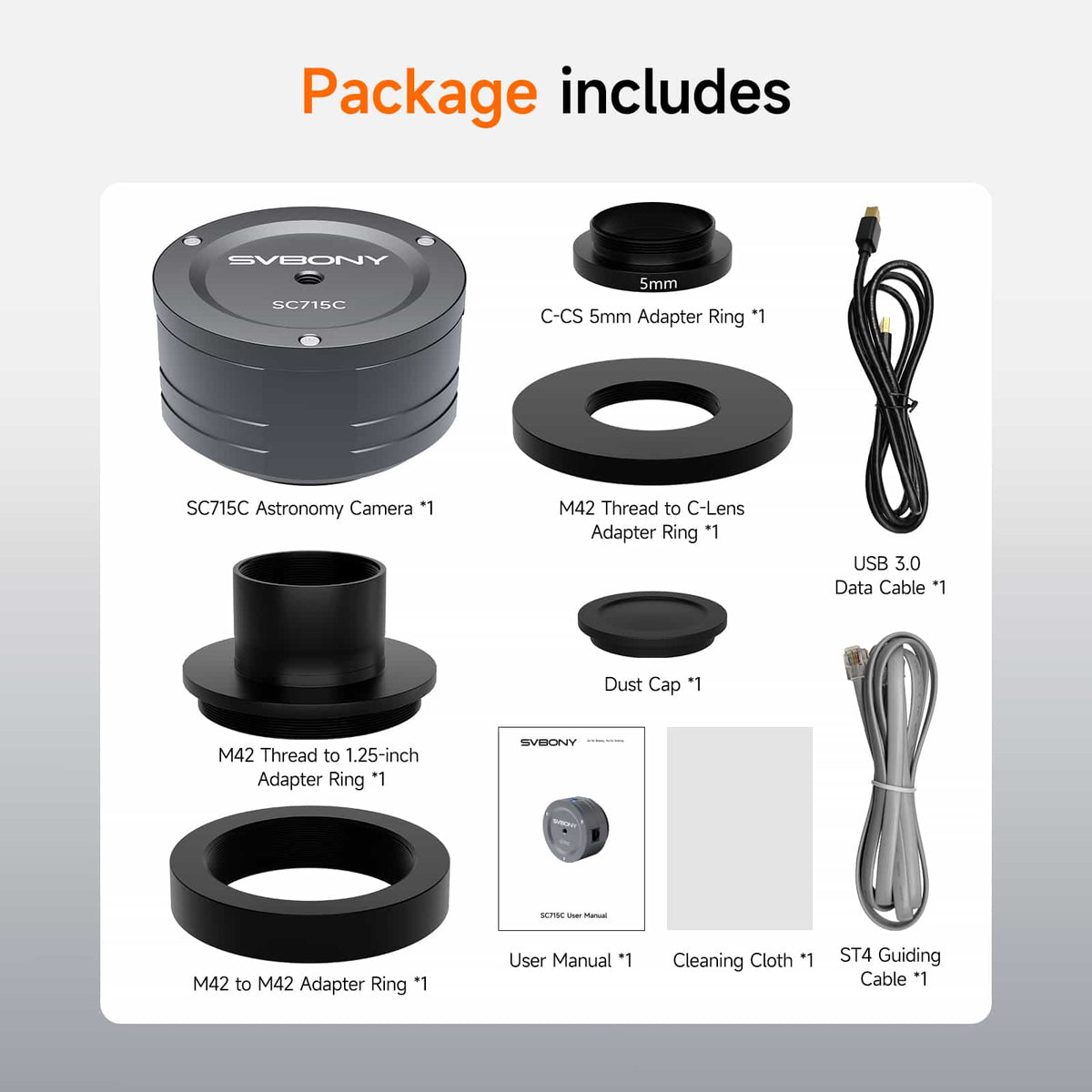 SVBONY SC715C colour planetary astronomy camera with Sony IMX715 sensor for lunar and planetary imaging